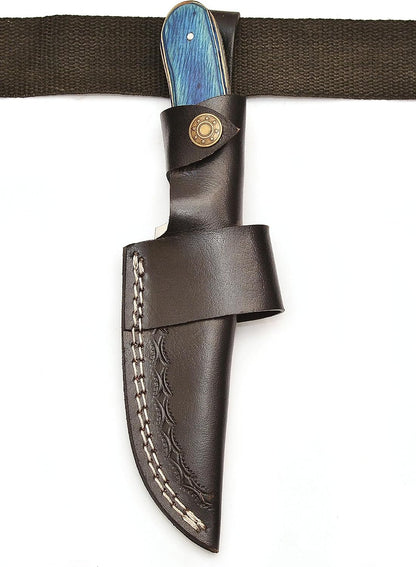 Handmade Genuine Cowhide Leather Knife Sheath - Horizontal Compact Carry Knife Belt Loop with Buckle - Heavy Duty Universal Knives Cover or Sleeves