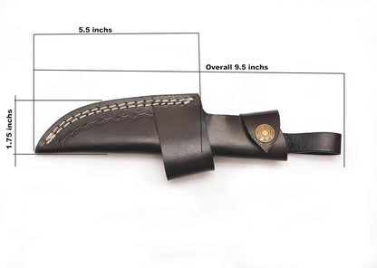 Handmade Genuine Cowhide Leather Knife Sheath - Horizontal Compact Carry Knife Belt Loop with Buckle - Heavy Duty Universal Knives Cover or Sleeves