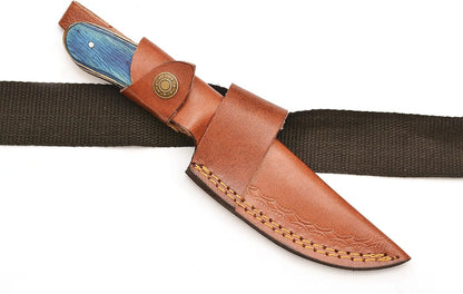 Handmade Genuine Cowhide Leather Knife Sheath - Horizontal Compact Carry Knife Belt Loop with Buckle - Heavy Duty Universal Knives Cover or Sleeves
