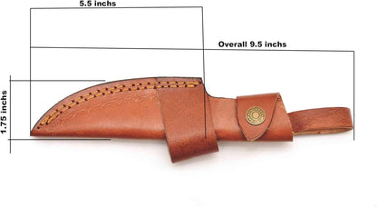 Handmade Genuine Cowhide Leather Knife Sheath - Horizontal Compact Carry Knife Belt Loop with Buckle - Heavy Duty Universal Knives Cover or Sleeves