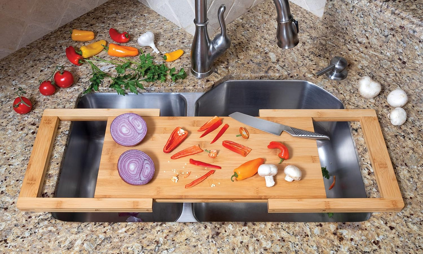 Bamboo Over The Edge of Counter Cutting Board