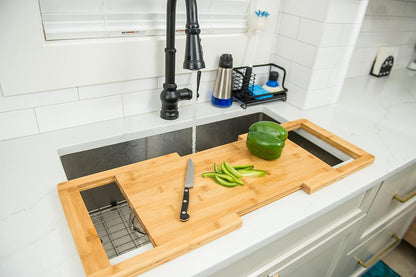 Bamboo Over The Edge of Counter Cutting Board