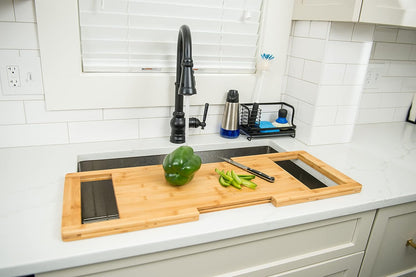 Bamboo Over The Edge of Counter Cutting Board