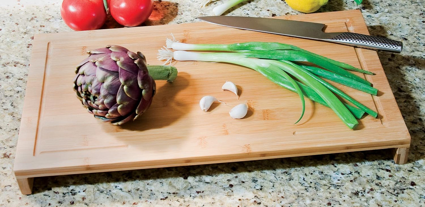 Bamboo Over The Edge of Counter Cutting Board