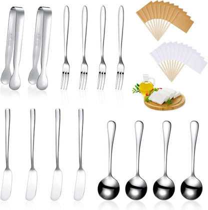 14 Pcs Charcuterie Utensils Cheese Knives Forks,Silver