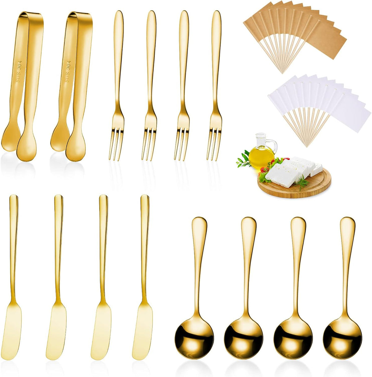 14 Pcs Charcuterie Utensils Cheese Knives Forks,Silver