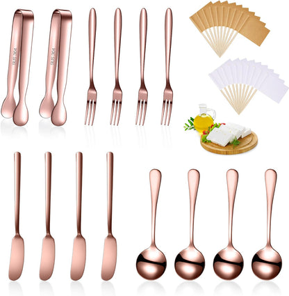 14 Pcs Charcuterie Utensils Cheese Knives Forks,Silver