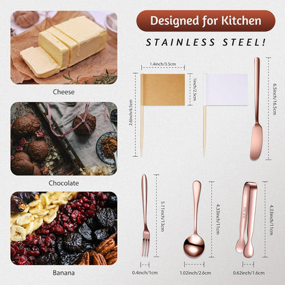14 Pcs Charcuterie Utensils Cheese Knives Forks,Silver