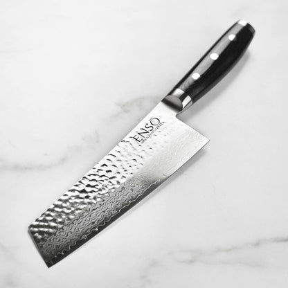 HD 7" Bunka Knife - Made in Japan - VG10 Hammered Damascus Stainless Steel