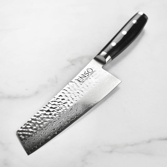 HD 7" Bunka Knife - Made in Japan - VG10 Hammered Damascus Stainless Steel