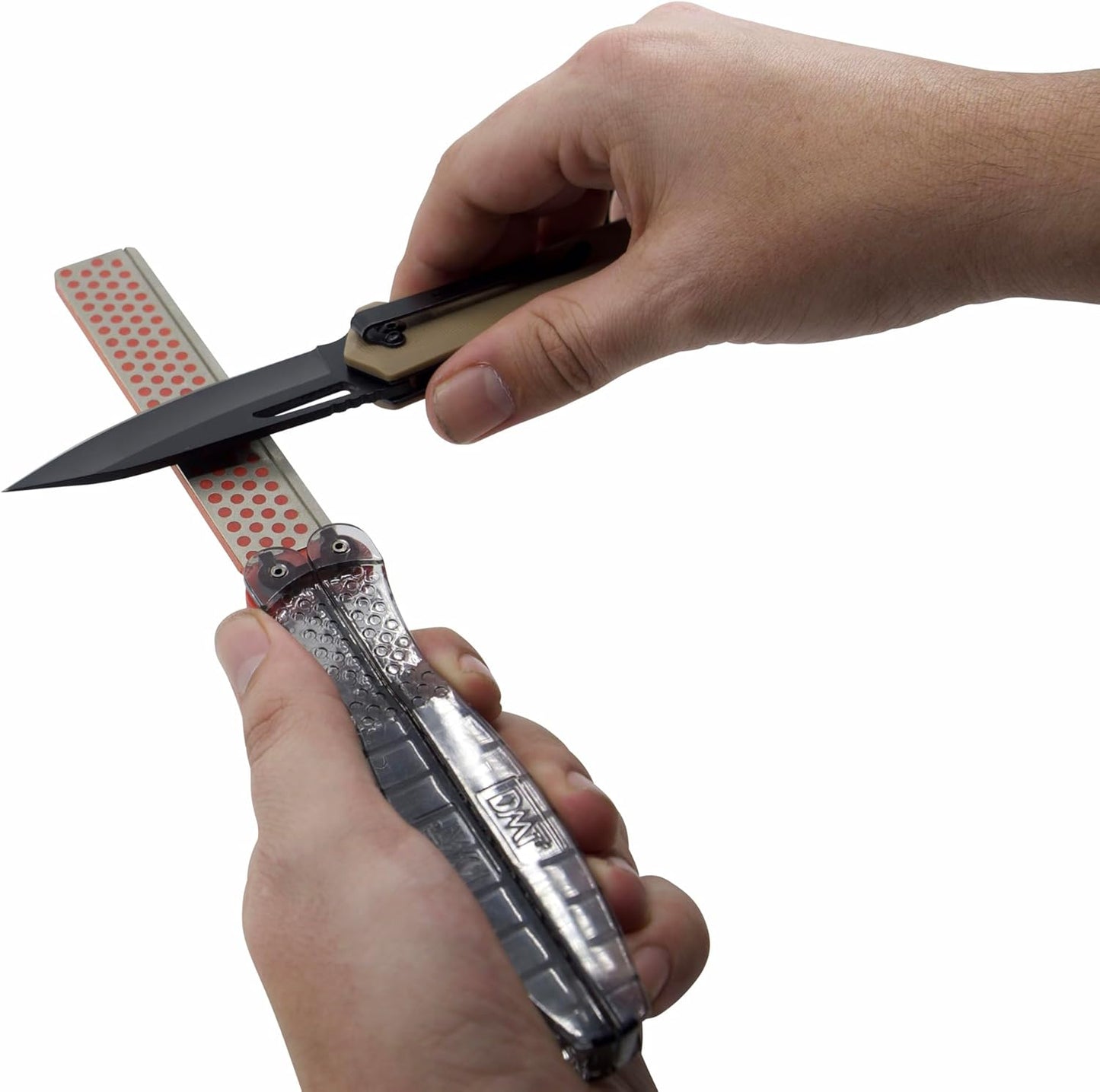 Diamond Machining Technology (DMT) Diafold Hook and Knife Whetstone Sharpener, Fine Grit with Fish Hook Groove (FFHWF)