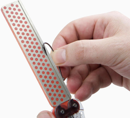 Diamond Machining Technology (DMT) Diafold Hook and Knife Whetstone Sharpener, Fine Grit with Fish Hook Groove (FFHWF)