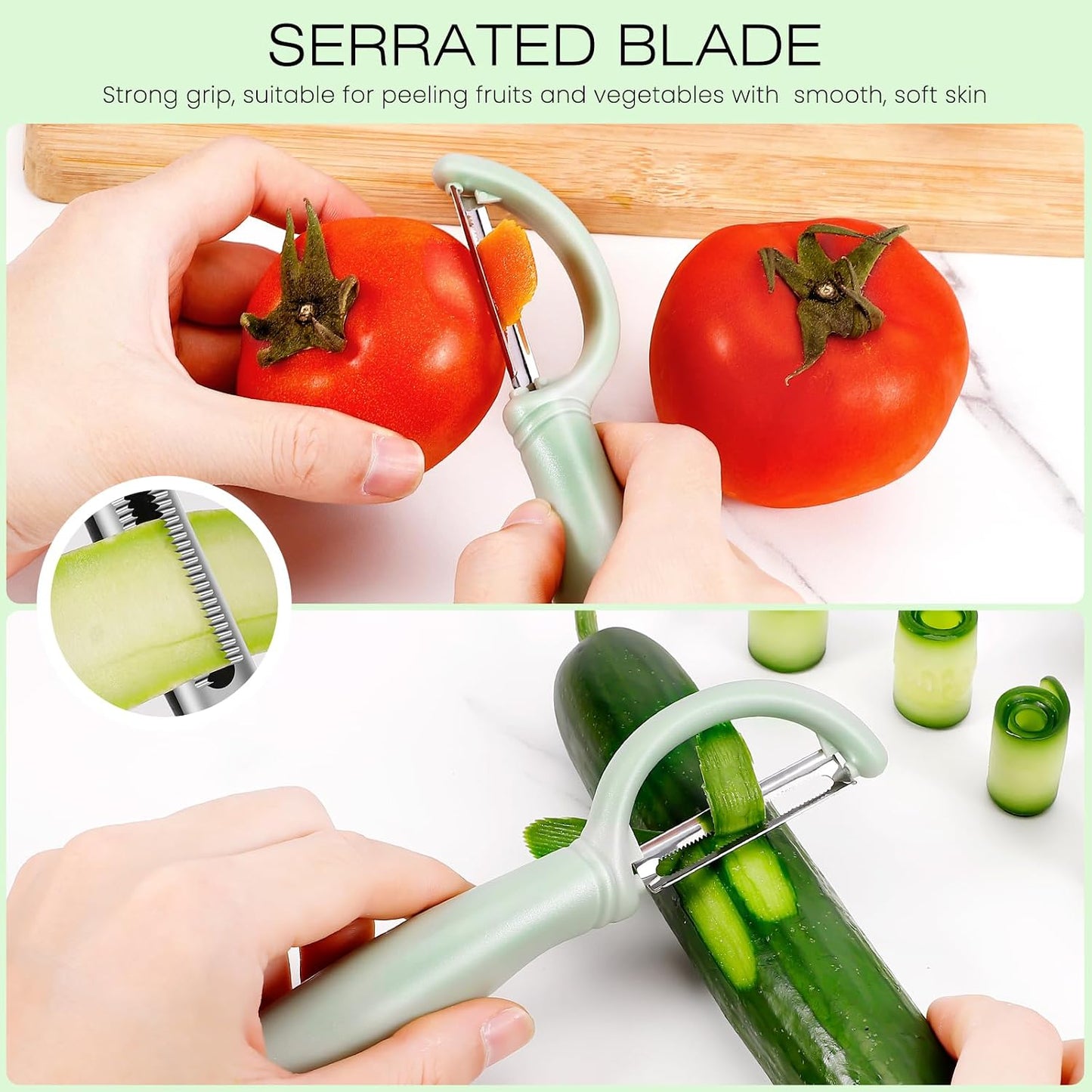 Upgrade Potato Peeler for Kitchen, 6PCS Stainless Steel Vegetable Peeler, I and Y Veggie Food Peeler for Apple Fruit Carrot Zucchini Cucumber,Good Grip Makes Peeling Very Easy