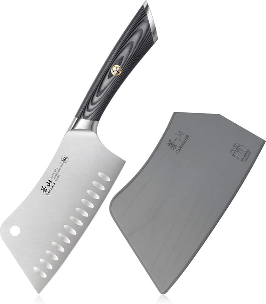Cangshan NAKA Series 6-inch Meat Cleaver with Sheath, Forged Swedish 14C28N Steel, 503091