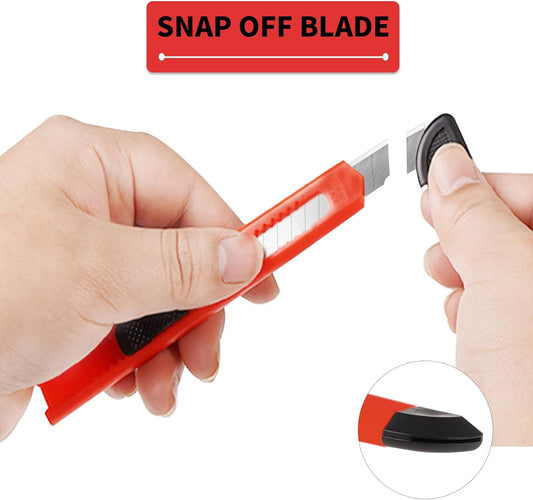 8 Pack Box Cutter Retractable Utility Knife, 9mm Wide Blade | Box Cutters Bulk for Cardboard, Packages, Paper, Snap-Off Blades Razor Knife, Navajas para Trabajo, Disposable Box Opener