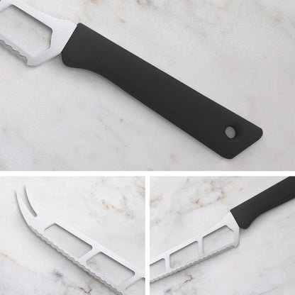 Petite Messer 6” Cheese & Tomato Knife, Black - German 1.4116 Stainless Steel & Ergonomic Handle - Lightweight, Rust Resistant & Easy to Maintain