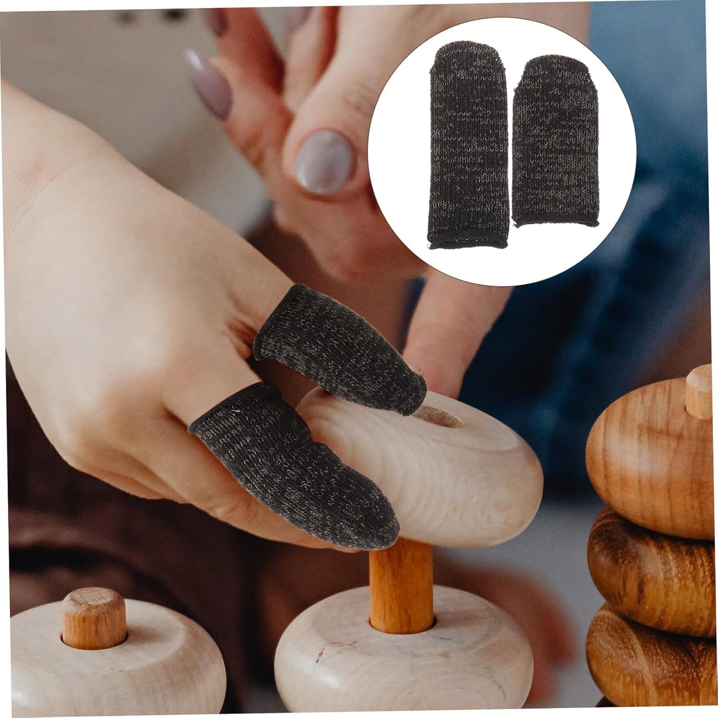 6Pcs Reusable Cut Resistant Finger Covers Protective Fingertip Sleeves for Kitchen Gardening and Crafting Durable Shield Against Cuts and Wounds