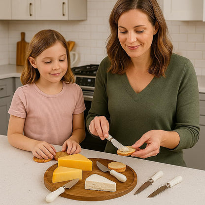 Natural Green Marble Handle Cheese Knife Set, 4 Pieces