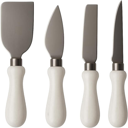Natural Green Marble Handle Cheese Knife Set, 4 Pieces