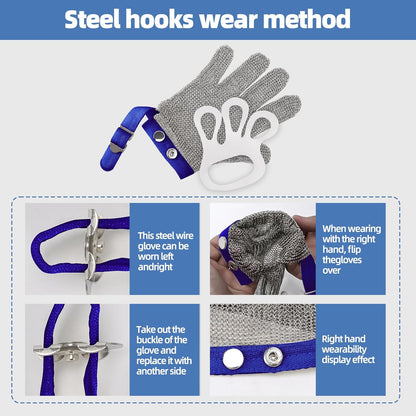 Metal Mesh Gloves - Stainless Steel Mesh Chain Cutting Gloves for Meat and Food Processing