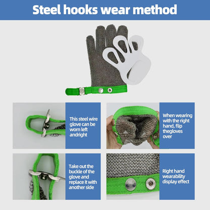 Metal Mesh Gloves - Stainless Steel Mesh Chain Cutting Gloves for Meat and Food Processing