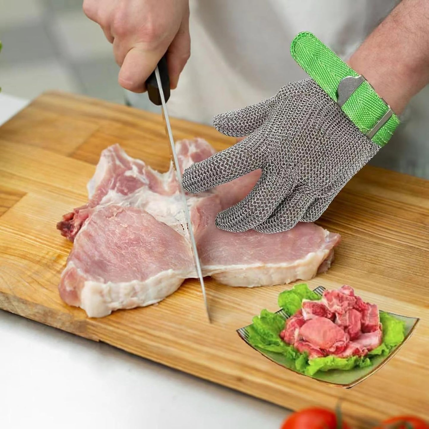Metal Mesh Gloves - Stainless Steel Mesh Chain Cutting Gloves for Meat and Food Processing