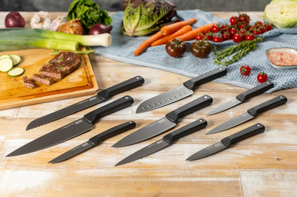 ICED Serrated Paring Knife 3.54 Inch, Ice Hardened German Stainless Steel, Razor Sharp Titanium Coated Blade, Precision Everyday Kitchen Knife