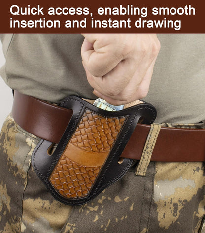 Leather Knife Sheath for Belts,Fits Folding Knife Sheath(Black)