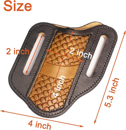 Leather Knife Sheath for Belts,Fits Folding Knife Sheath(Black)