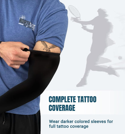Sun Protection Cooling Arm Sleeves Compression - Tattoo Cover up - Sun Sleeves for Men Women Youth