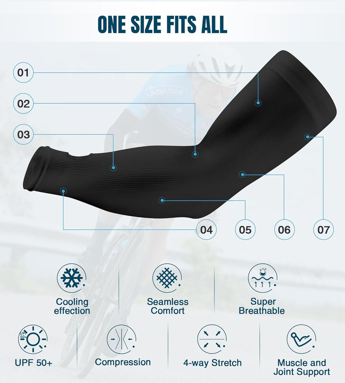 Sun Protection Cooling Arm Sleeves Compression - Tattoo Cover up - Sun Sleeves for Men Women Youth