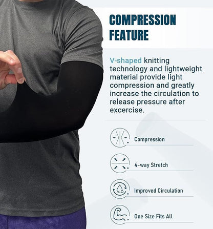 Sun Protection Cooling Arm Sleeves Compression - Tattoo Cover up - Sun Sleeves for Men Women Youth
