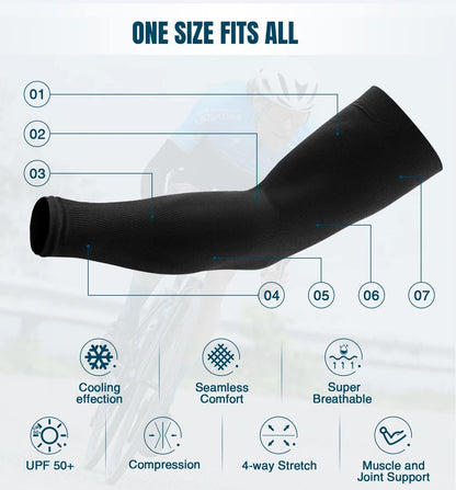 Sun Protection Cooling Arm Sleeves Compression - Tattoo Cover up - Sun Sleeves for Men Women Youth