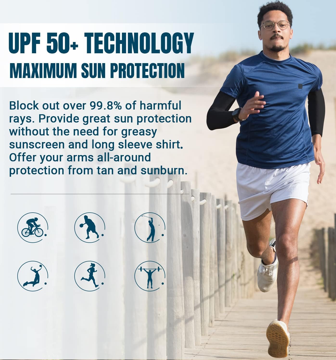 Sun Protection Cooling Arm Sleeves Compression - Tattoo Cover up - Sun Sleeves for Men Women Youth