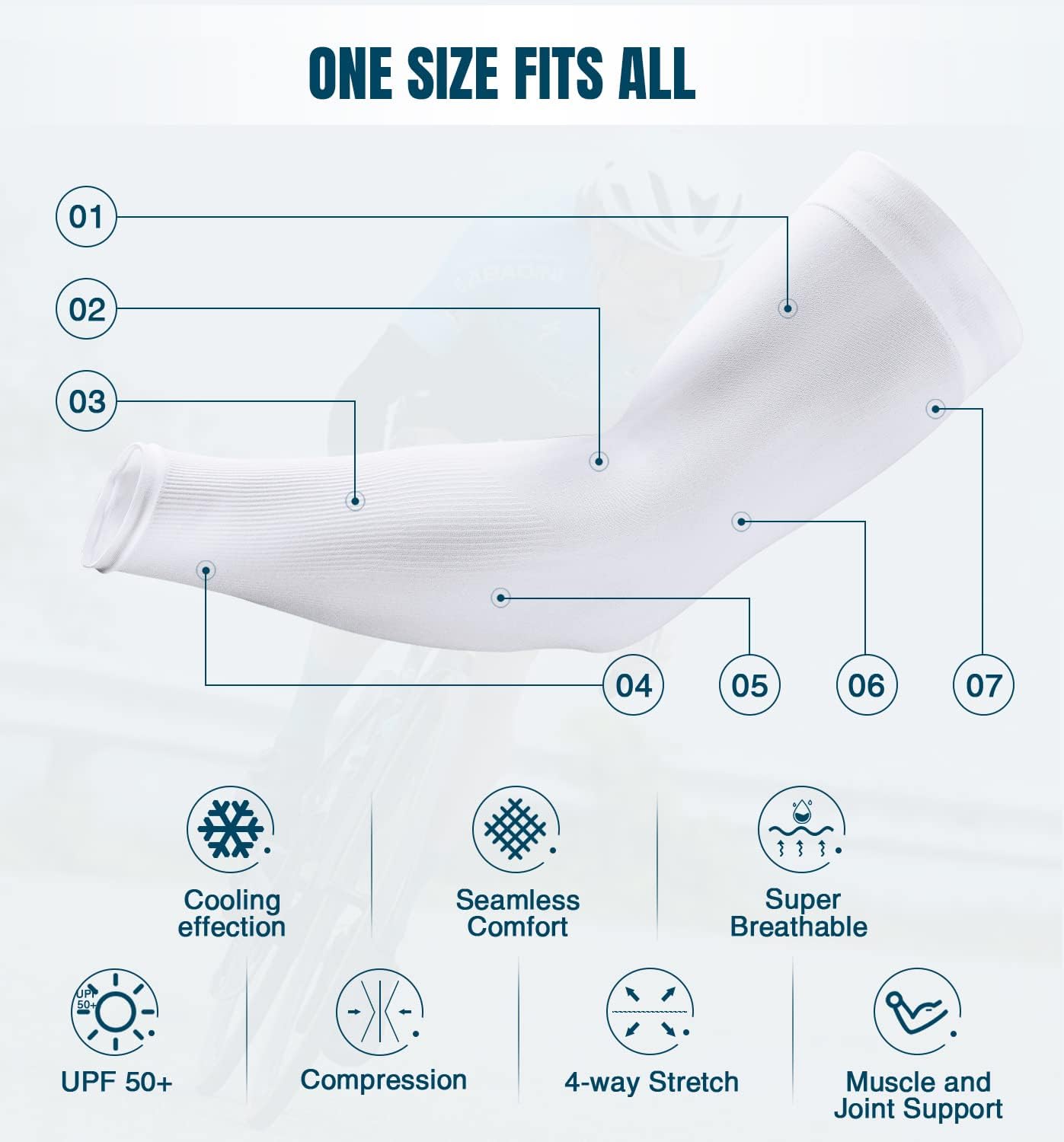 Sun Protection Cooling Arm Sleeves Compression - Tattoo Cover up - Sun Sleeves for Men Women Youth