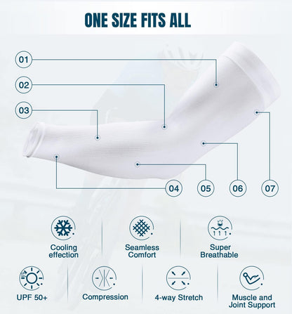 Sun Protection Cooling Arm Sleeves Compression - Tattoo Cover up - Sun Sleeves for Men Women Youth