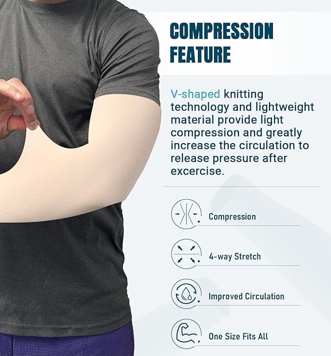 Sun Protection Cooling Arm Sleeves Compression - Tattoo Cover up - Sun Sleeves for Men Women Youth