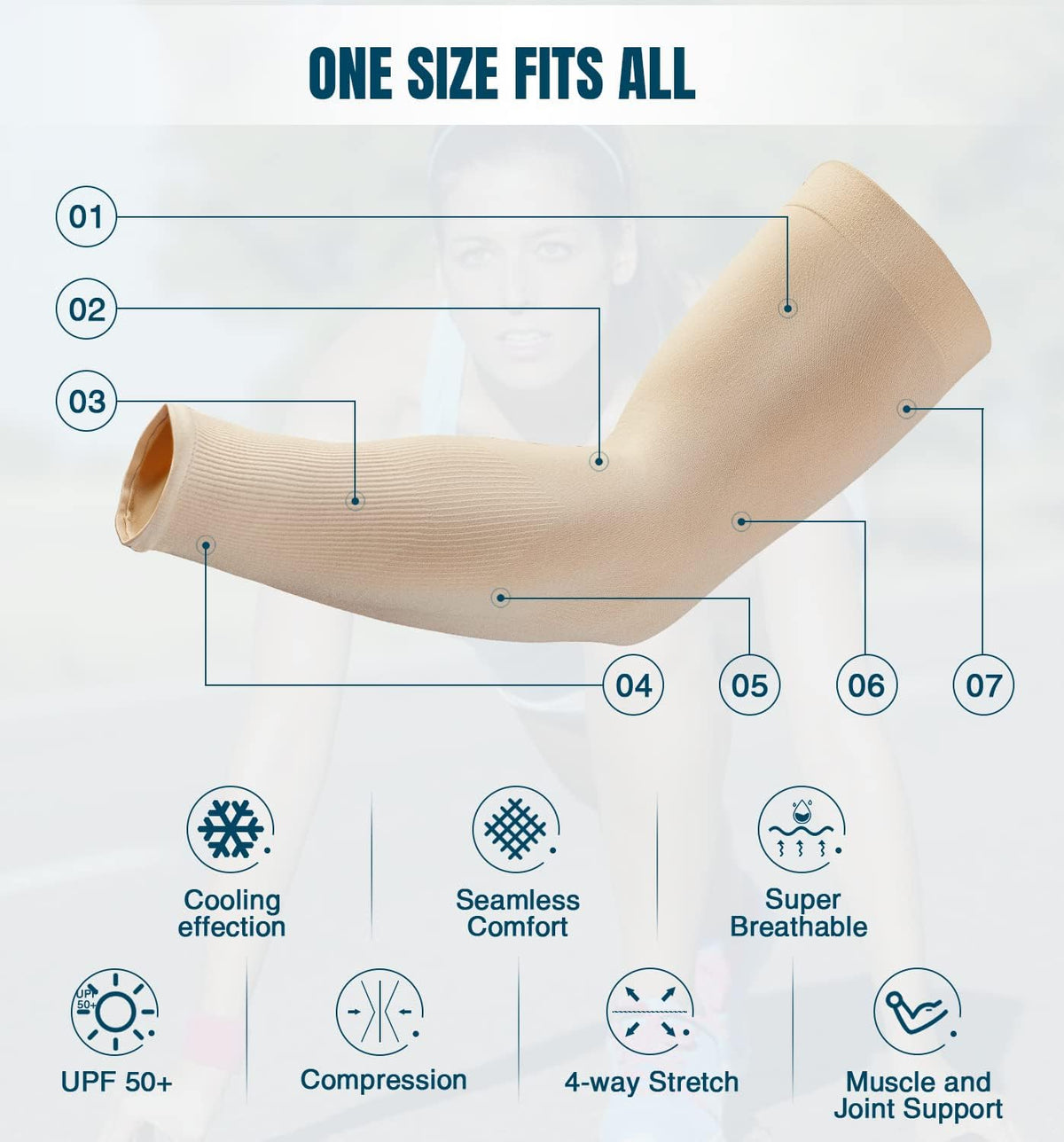 Sun Protection Cooling Arm Sleeves Compression - Tattoo Cover up - Sun Sleeves for Men Women Youth