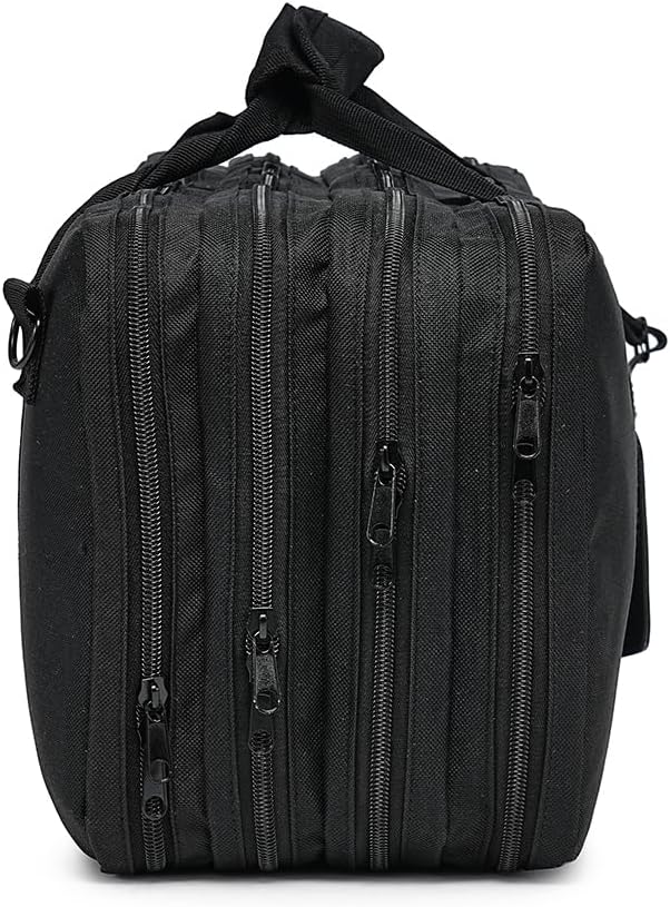 4 Sections - Black - Chef Knife Bag, 20 Knife Slots, 4 Storage Compartments, Professional Culinary Case with Shoulder Strap, Black, Laptop/Tablet Padded Slot - Knives Not Included