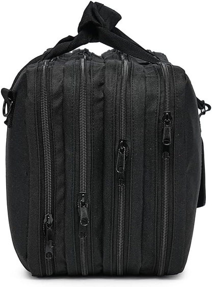 4 Sections - Black - Chef Knife Bag, 20 Knife Slots, 4 Storage Compartments, Professional Culinary Case with Shoulder Strap, Black, Laptop/Tablet Padded Slot - Knives Not Included