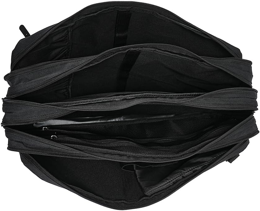 4 Sections - Black - Chef Knife Bag, 20 Knife Slots, 4 Storage Compartments, Professional Culinary Case with Shoulder Strap, Black, Laptop/Tablet Padded Slot - Knives Not Included