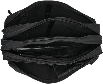 4 Sections - Black - Chef Knife Bag, 20 Knife Slots, 4 Storage Compartments, Professional Culinary Case with Shoulder Strap, Black, Laptop/Tablet Padded Slot - Knives Not Included