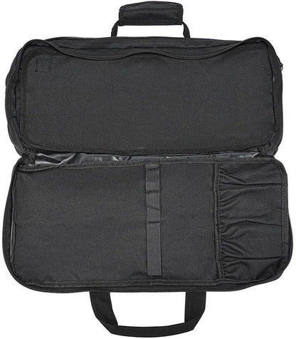 4 Sections - Black - Chef Knife Bag, 20 Knife Slots, 4 Storage Compartments, Professional Culinary Case with Shoulder Strap, Black, Laptop/Tablet Padded Slot - Knives Not Included