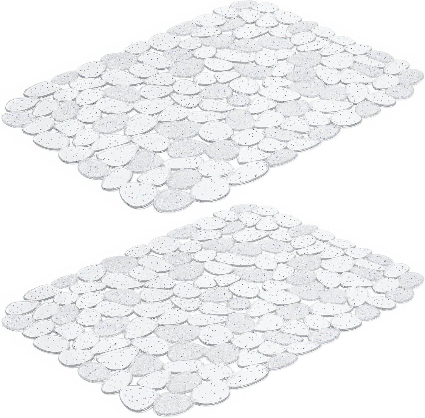 Pebble Sink Mat for Stainless Steel/Ceramic Sinks, PVC Eco-Friendly Sink Protectors Mats for Bottom of Kitchen Sink, Dish Drying Mat for Dishes and Glassware, 15.7 x 11.8 inch, Blue
