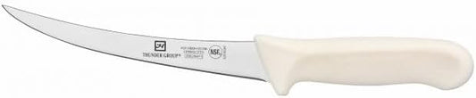 Thunder Group SLKF403WT Boning Knife, 6" Blade, Curved, White Polypropylene Handles, German Steel, NSF