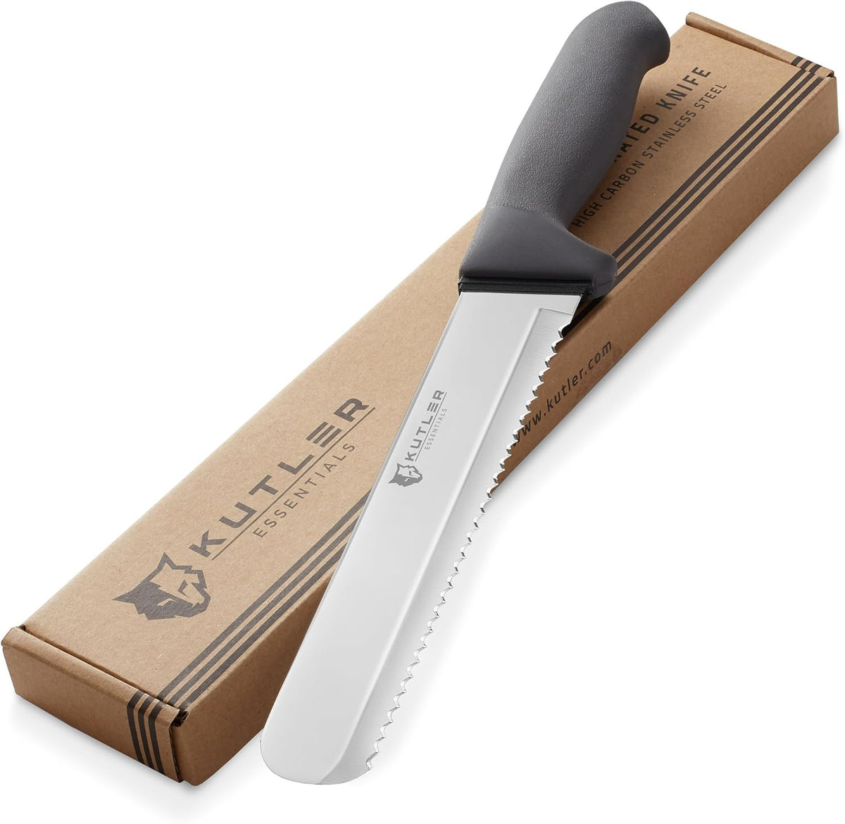 Professional 8-Inch Bread Knife and Cake Slicer with Serrated Edge - Ultra-Sharp Stainless Steel Cutlery