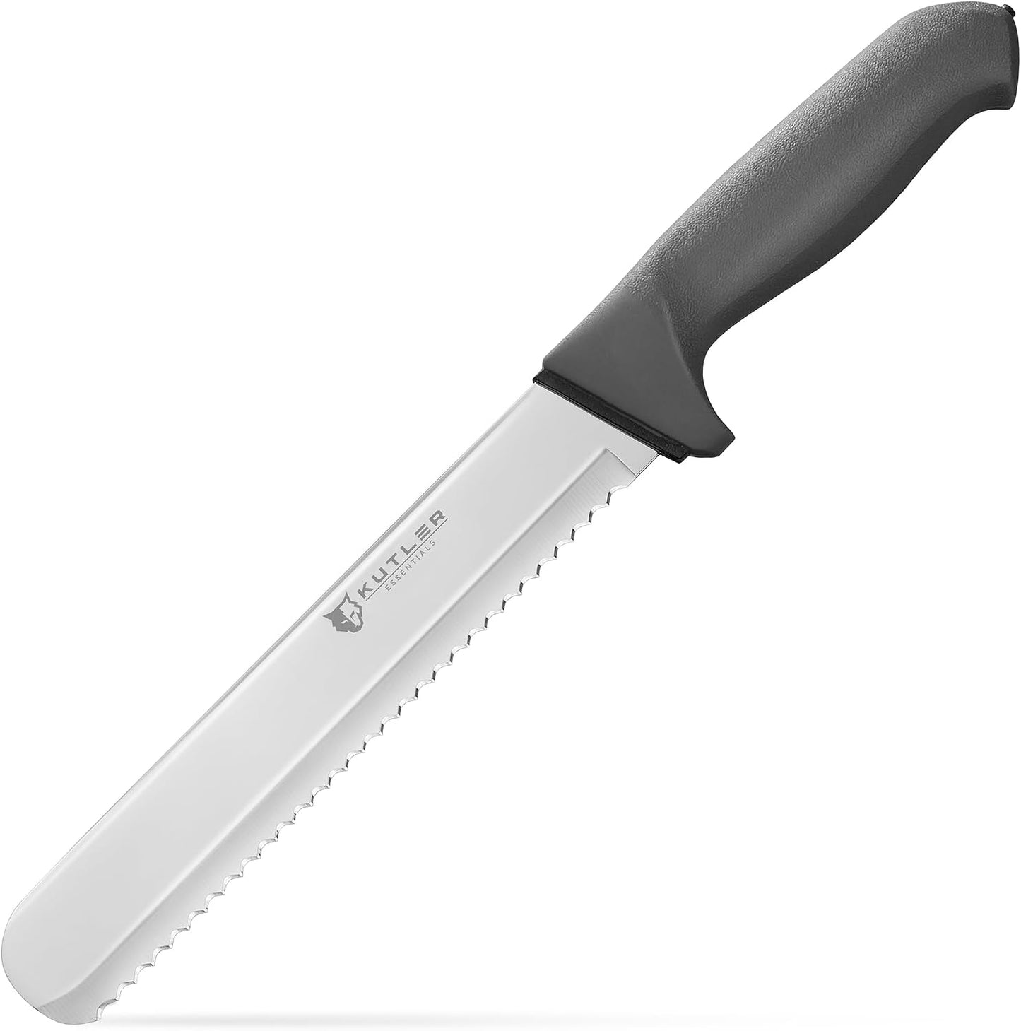 Professional 8-Inch Bread Knife and Cake Slicer with Serrated Edge - Ultra-Sharp Stainless Steel Cutlery