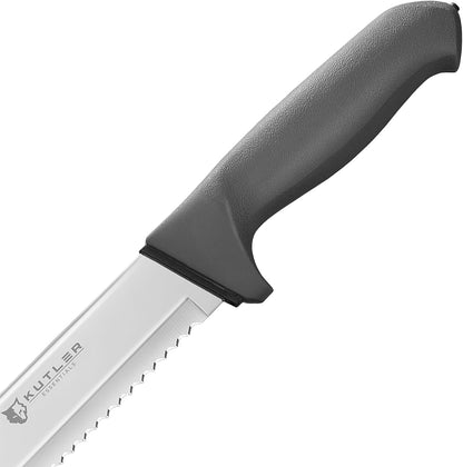 Professional 8-Inch Bread Knife and Cake Slicer with Serrated Edge - Ultra-Sharp Stainless Steel Cutlery