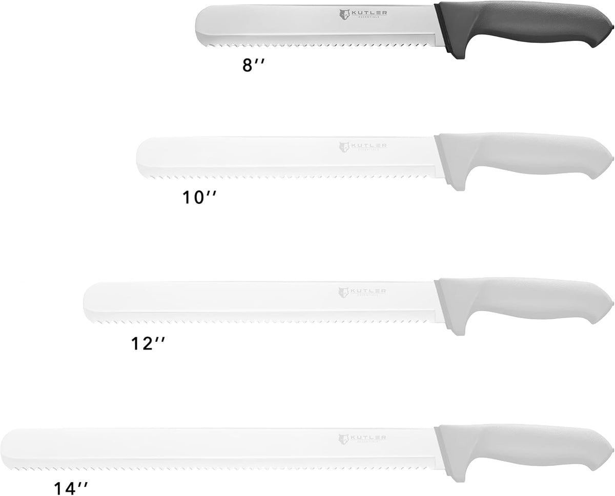Professional 8-Inch Bread Knife and Cake Slicer with Serrated Edge - Ultra-Sharp Stainless Steel Cutlery