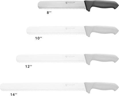 Professional 8-Inch Bread Knife and Cake Slicer with Serrated Edge - Ultra-Sharp Stainless Steel Cutlery